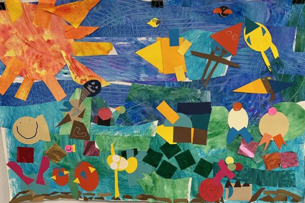 Ocean-Sky Collage-fish-birds-snail-boats